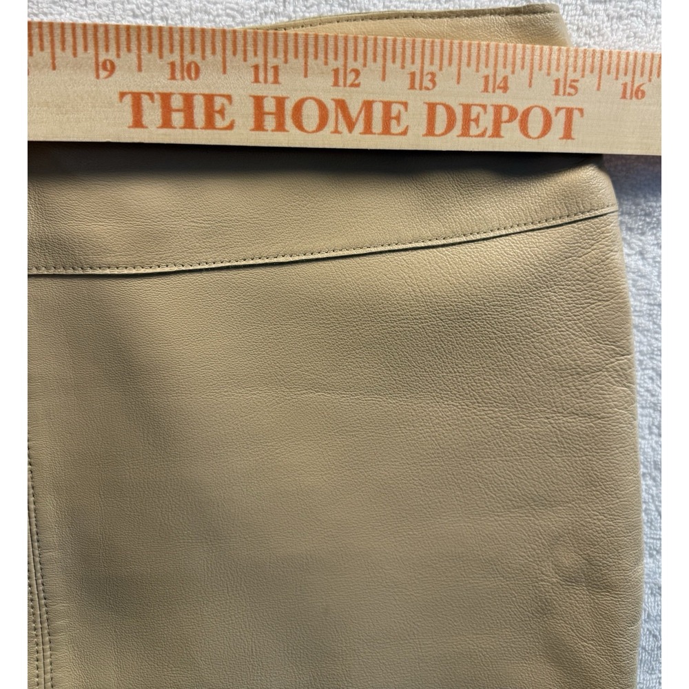 Margaret Godfrey Beige Leather Skirt Sz 8 - Picture 9 of 9